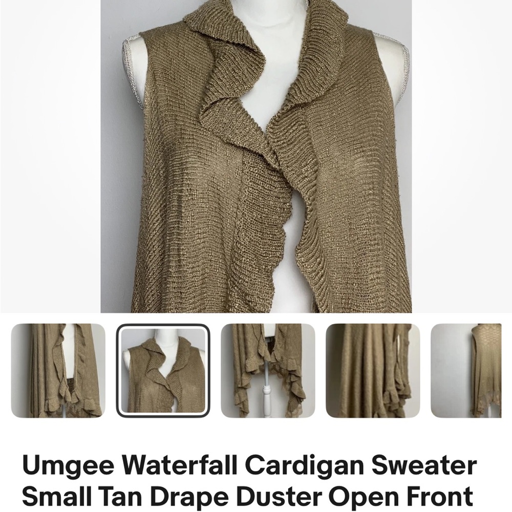 Elegant Ruffled Tan Sweater